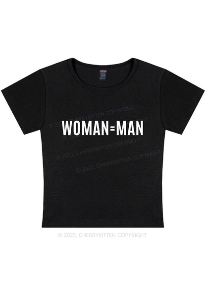 Curvy Woman Equals Man Y2K Baby Tee Cherrykitten