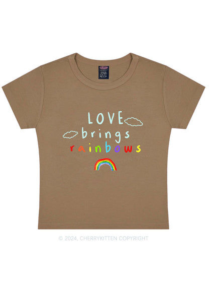 Love Brings Rainbows Y2K Baby Tee Cherrykitten