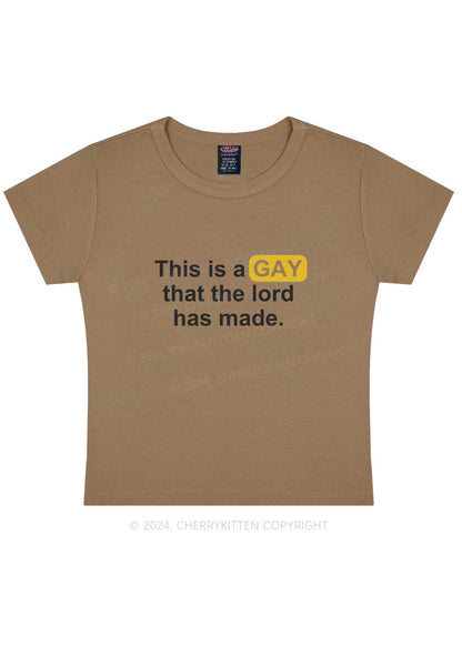 Lord Made Gay Y2K Baby Tee Cherrykitten