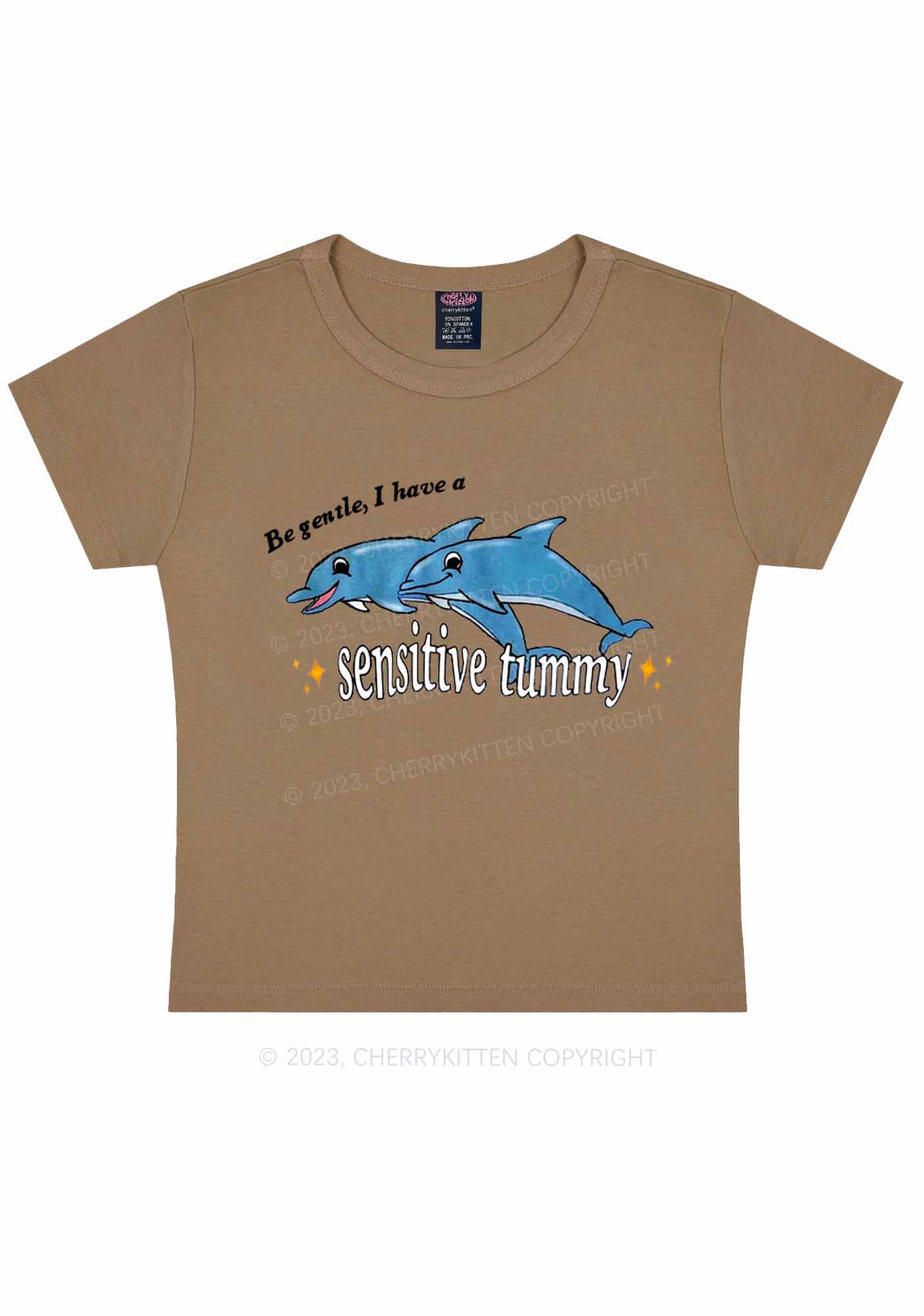 Sensitive Tummy Y2K Baby Tee Cherrykitten