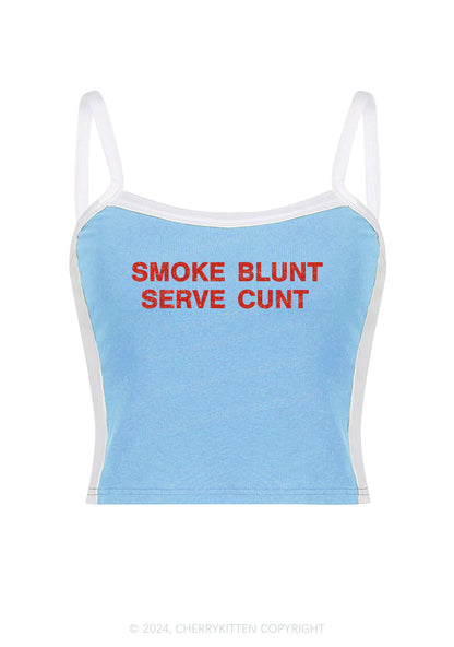 Smoke Blunt Y2K Color Block Crop Cami Top Cherrykitten