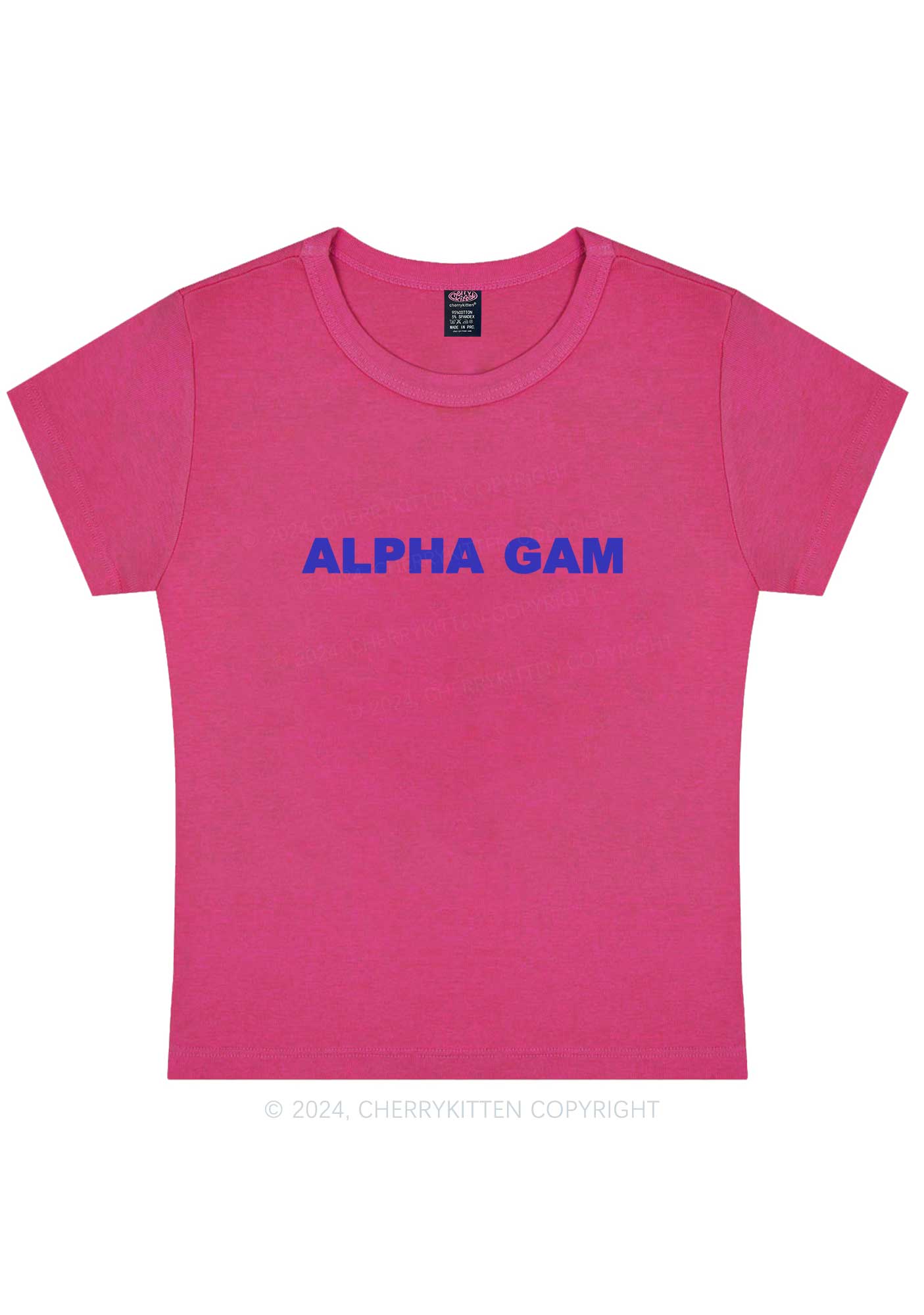 Alpha Gam Y2K Baby Tee Cherrykitten