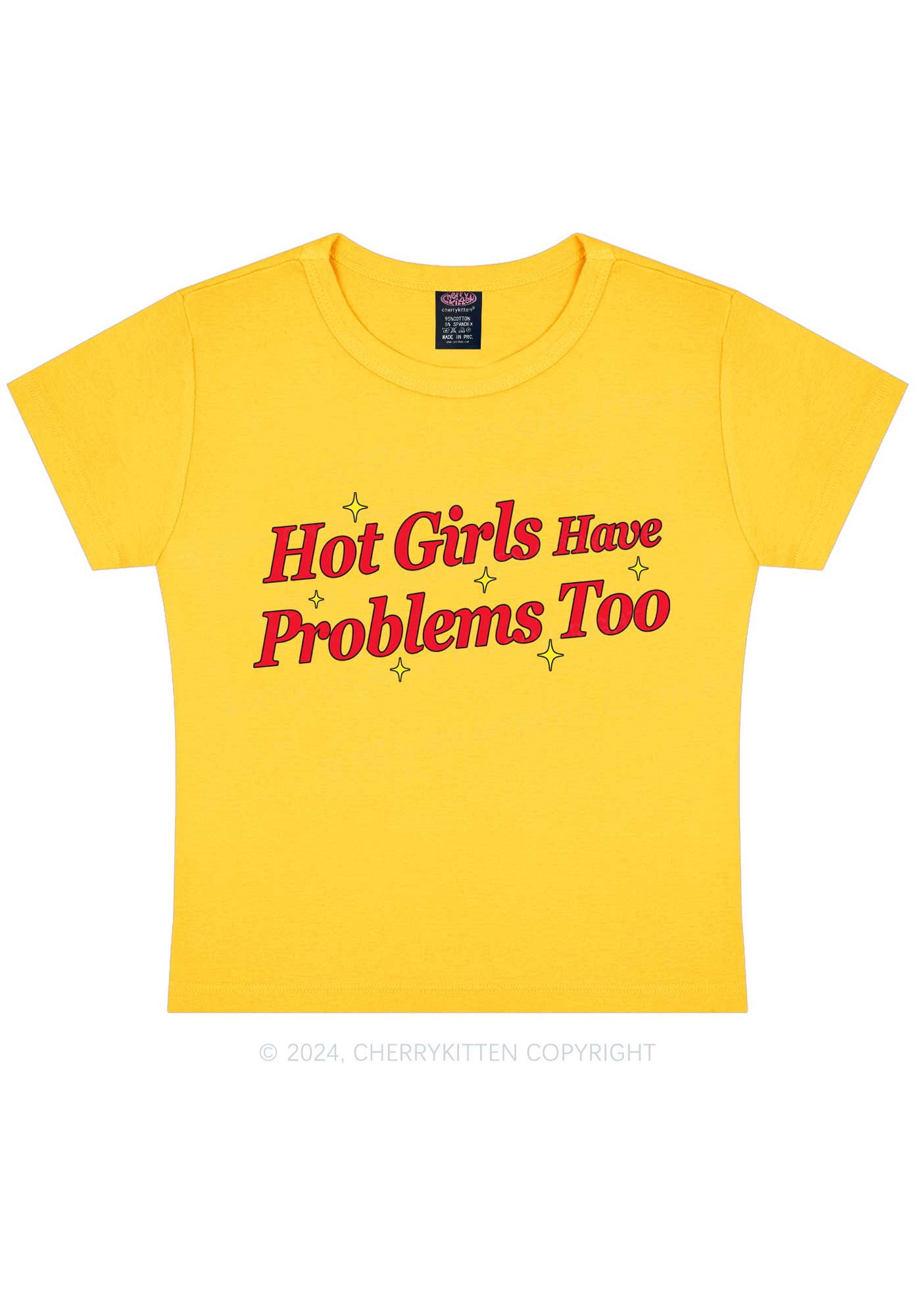 Hot Girls Have Problems Too Y2K Baby Tee Cherrykitten