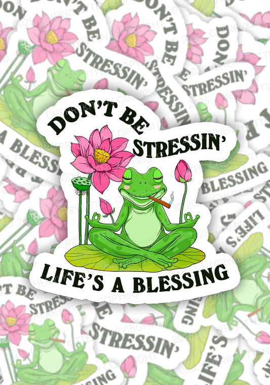 Dont Be Stressin Frog 1Pc Y2K Sticker Cherrykitten