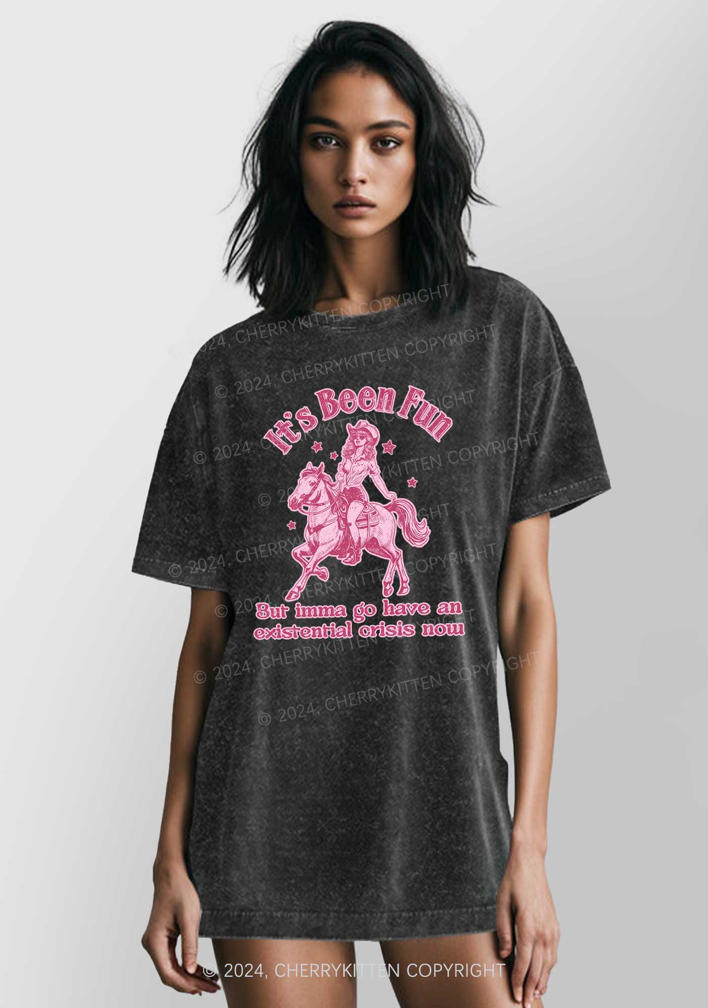 Cowgirl Existential Crisis Y2K Washed Tee Cherrykitten