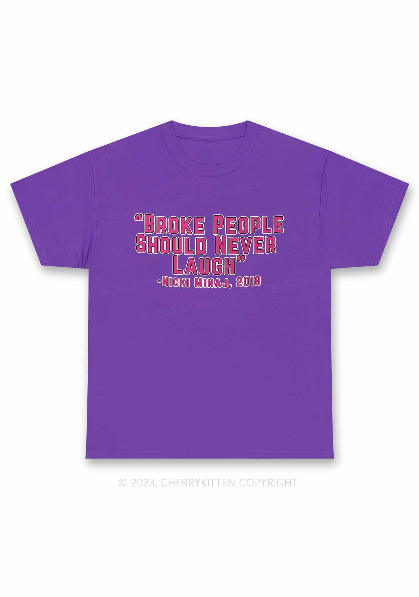 Broke People Never Laugh Y2K Chunky Shirt Cherrykitten