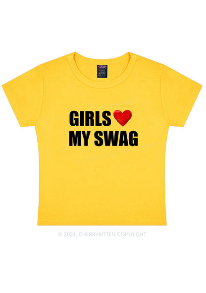 Girls Love My Swag Y2K Baby Tee Cherrykitten