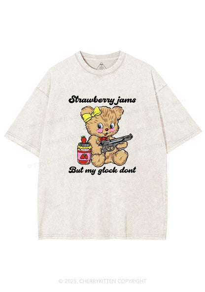 Strawberry Jams Bear Y2K Washed Tee Cherrykitten