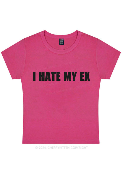 Curvy I Hate My EX Y2K Baby Tee Cherrykitten