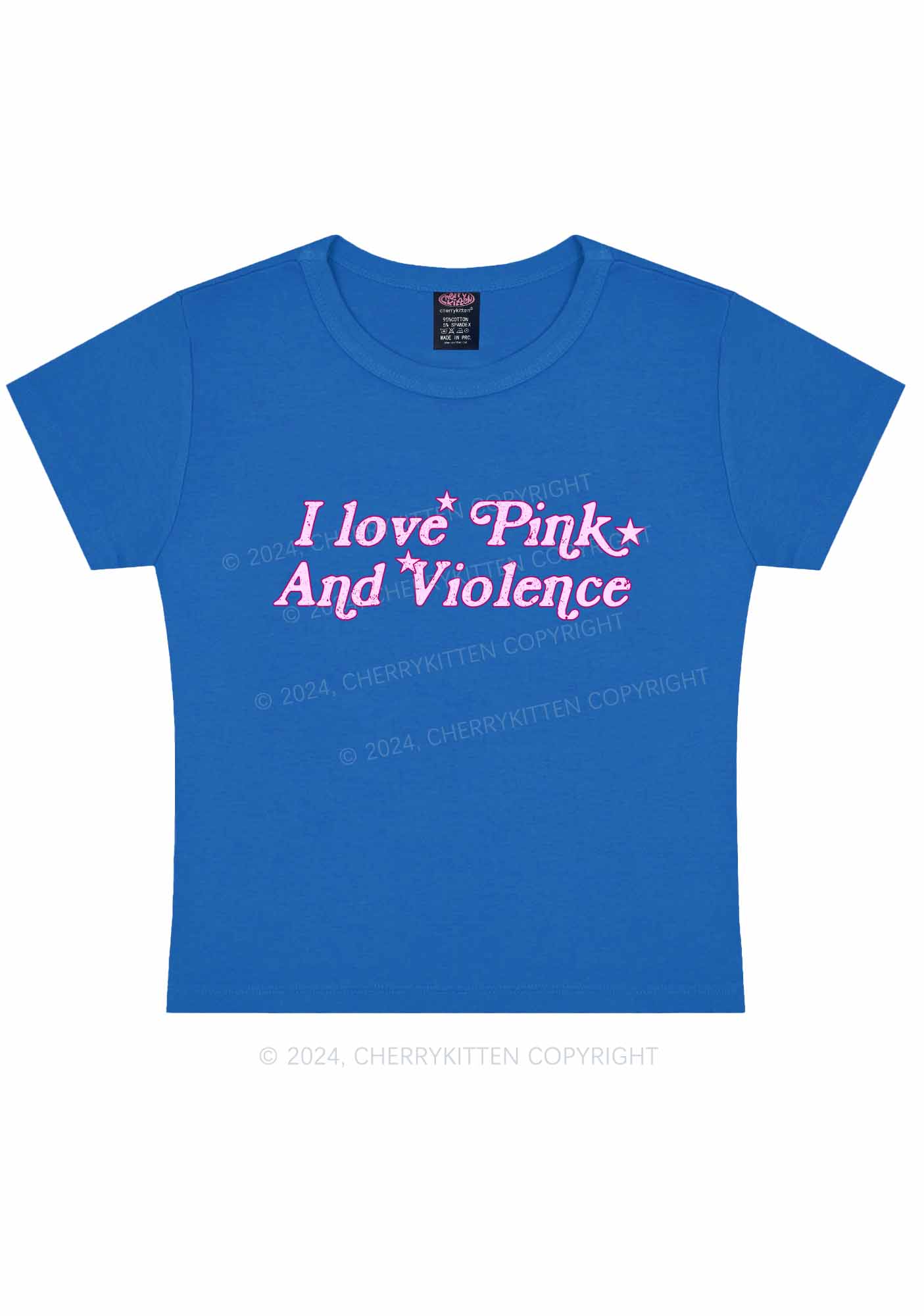 I Love Pink Y2K Baby Tee Cherrykitten