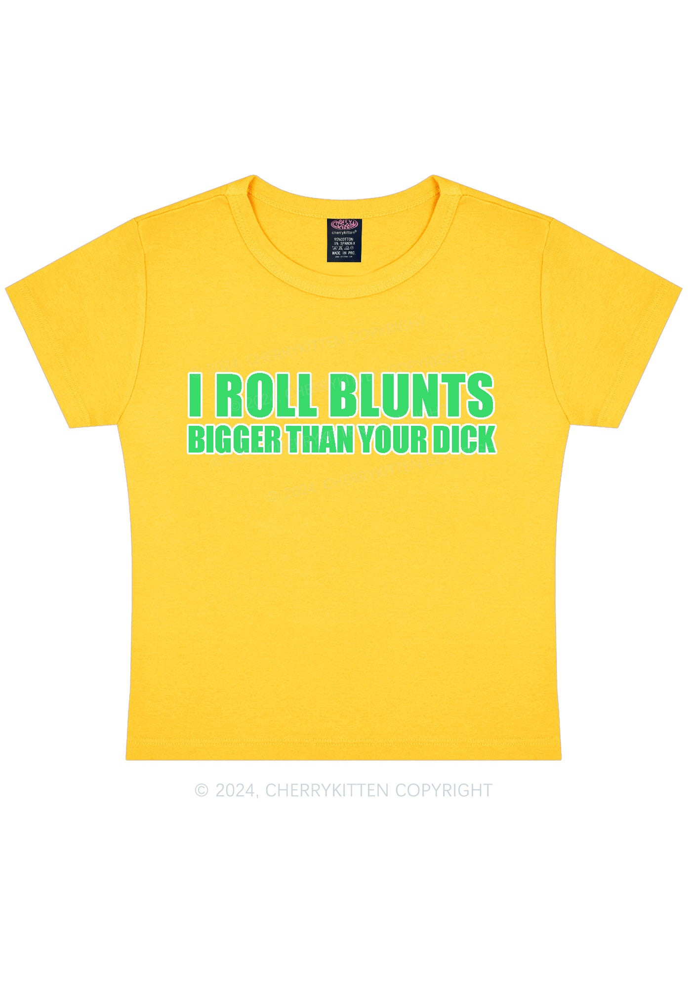 I Roll Blunts Y2K Baby Tee Cherrykitten