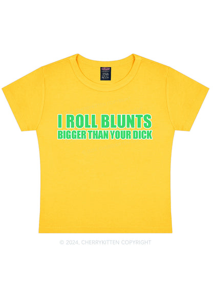 I Roll Blunts Y2K Baby Tee Cherrykitten