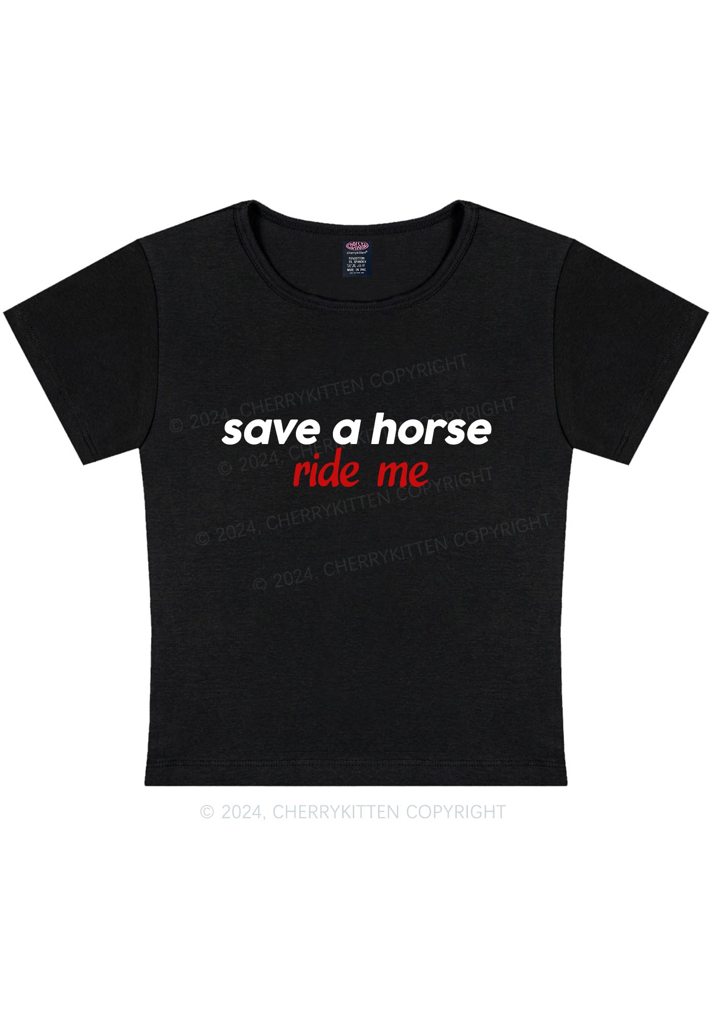 Save Horse Ride Me Y2K Baby Tee Cherrykitten