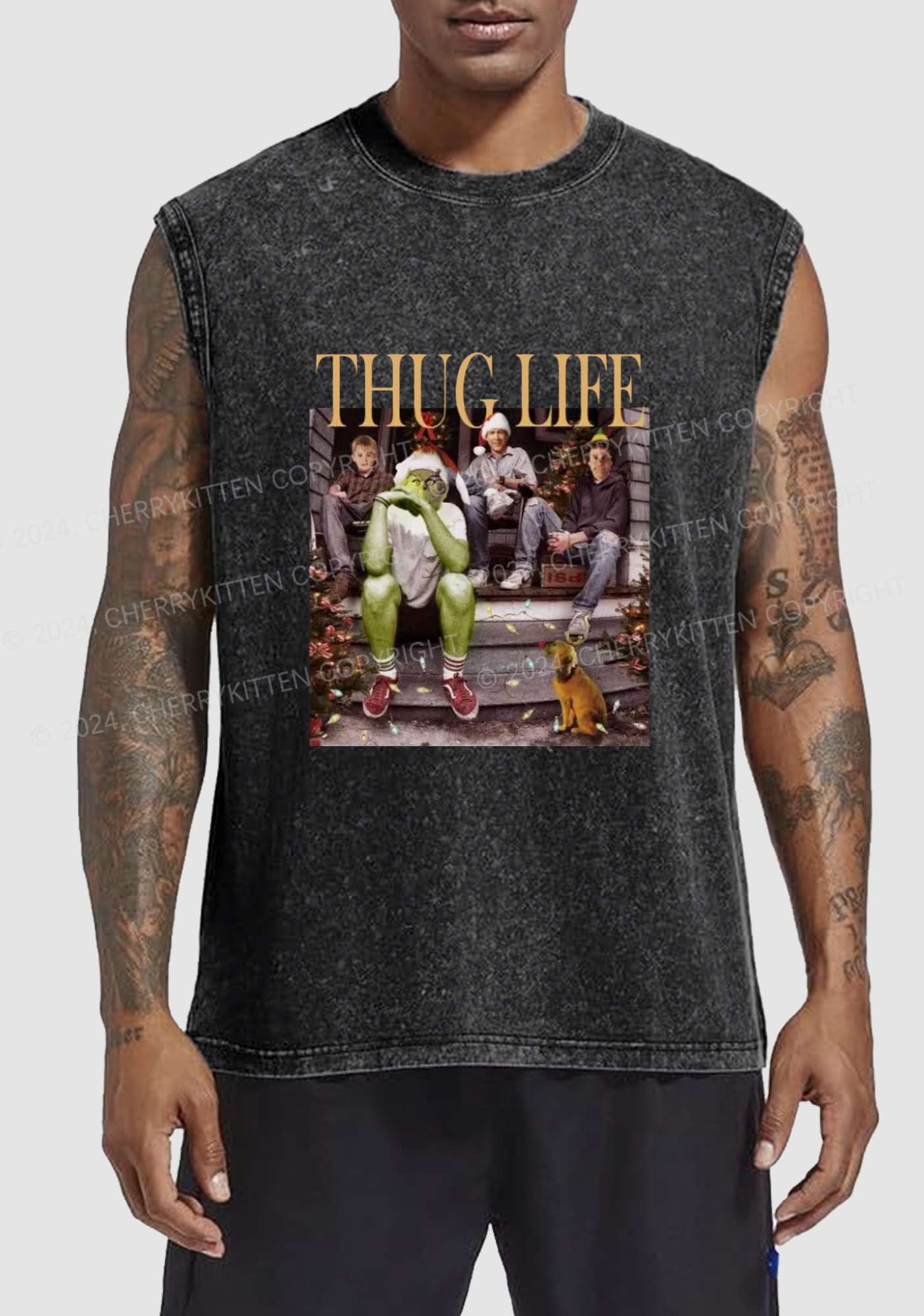 Christmas Thug Life Y2K Washed Tank Cherrykitten