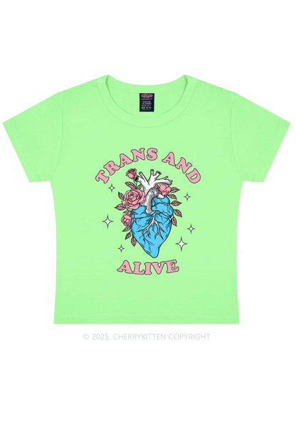 Trans And Alive Y2K Baby Tee Cherrykitten