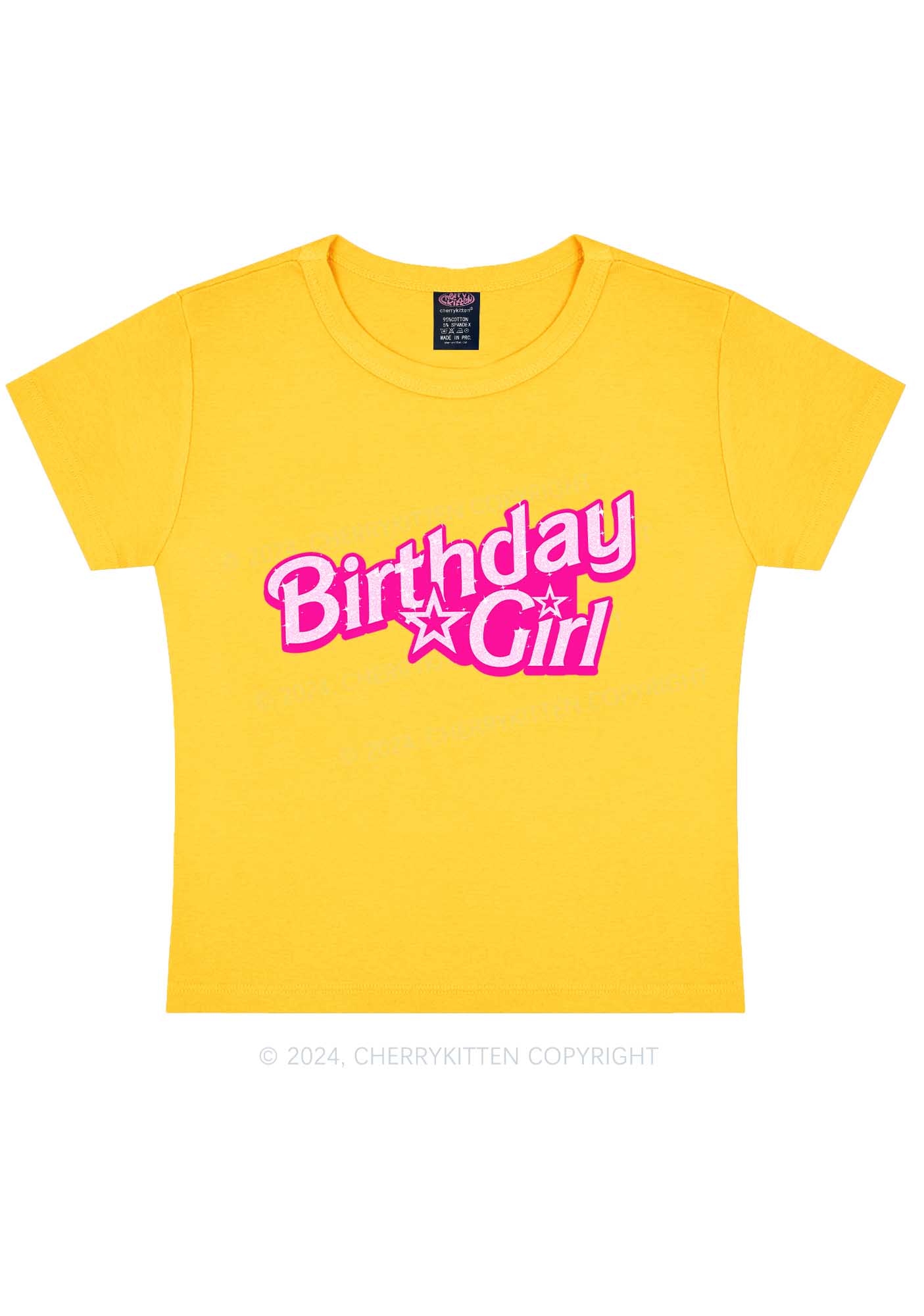 Barb Birthday Girl Y2K Baby Tee Cherrykitten