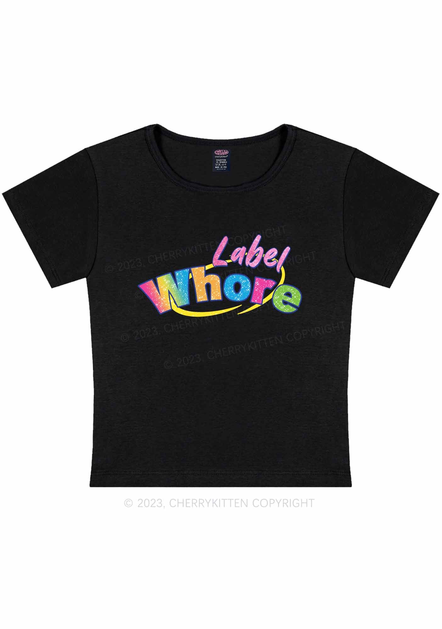 Curvy Label Hore Y2K Baby Tee Cherrykitten