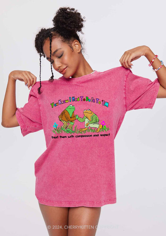 Treat Them With Compassion And Respect Y2K Washed Tee Cherrykitten