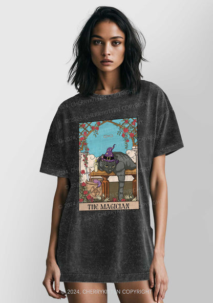 The Magician Cat Y2K Washed Tee Cherrykitten