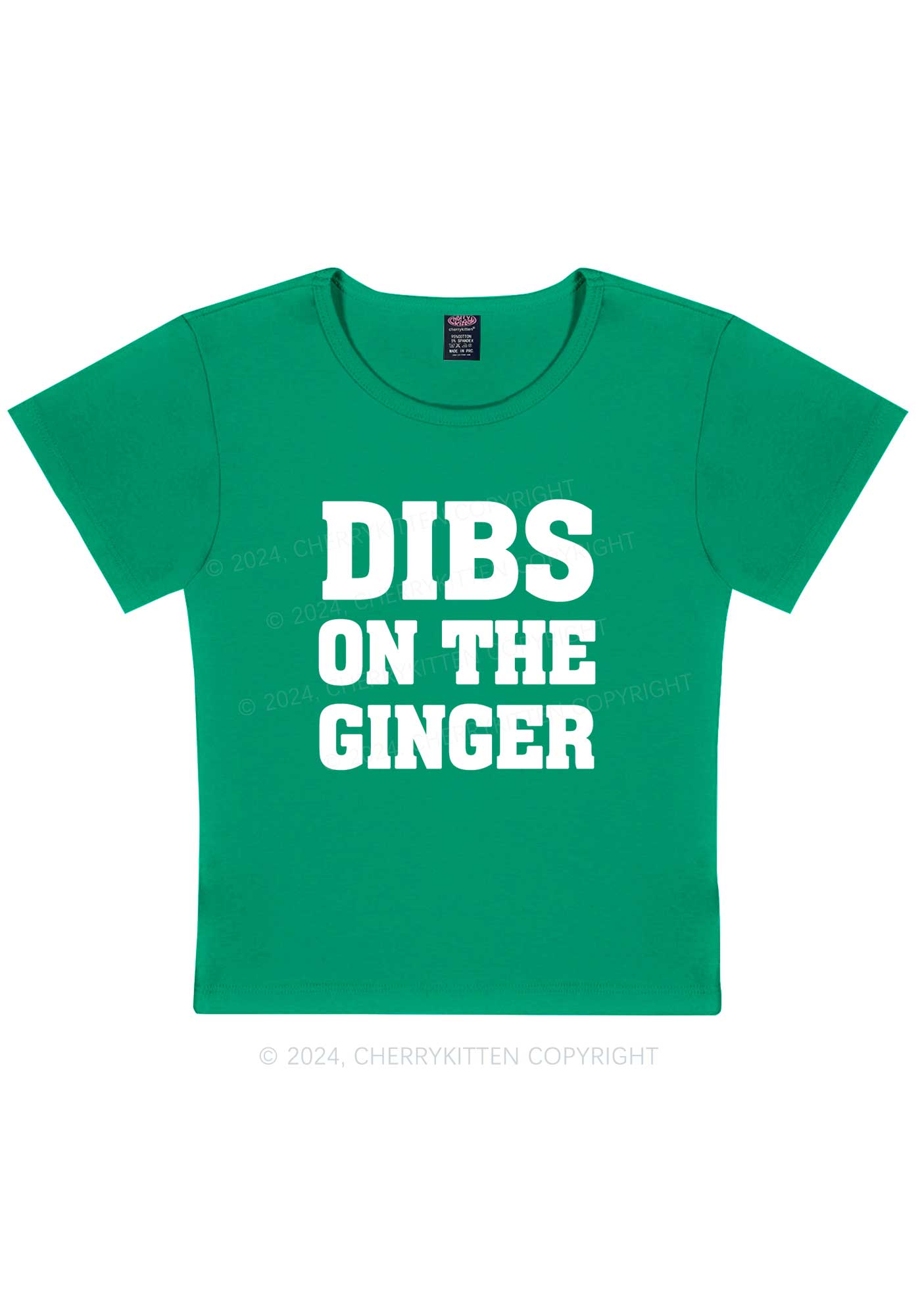 Dibs On The Ginger St Patricks Y2K Baby Tee Cherrykitten