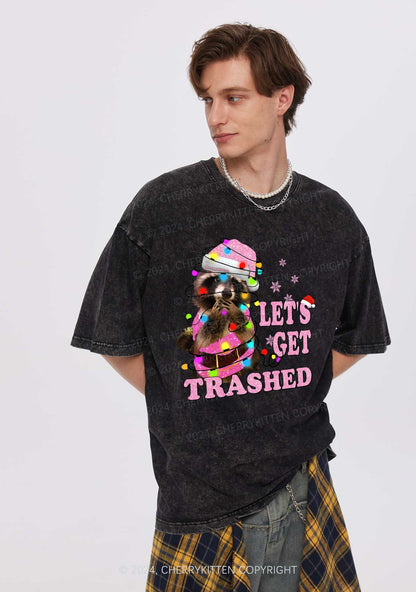 Christmas Let's Get Trashed Y2K Washed Tee Cherrykitten