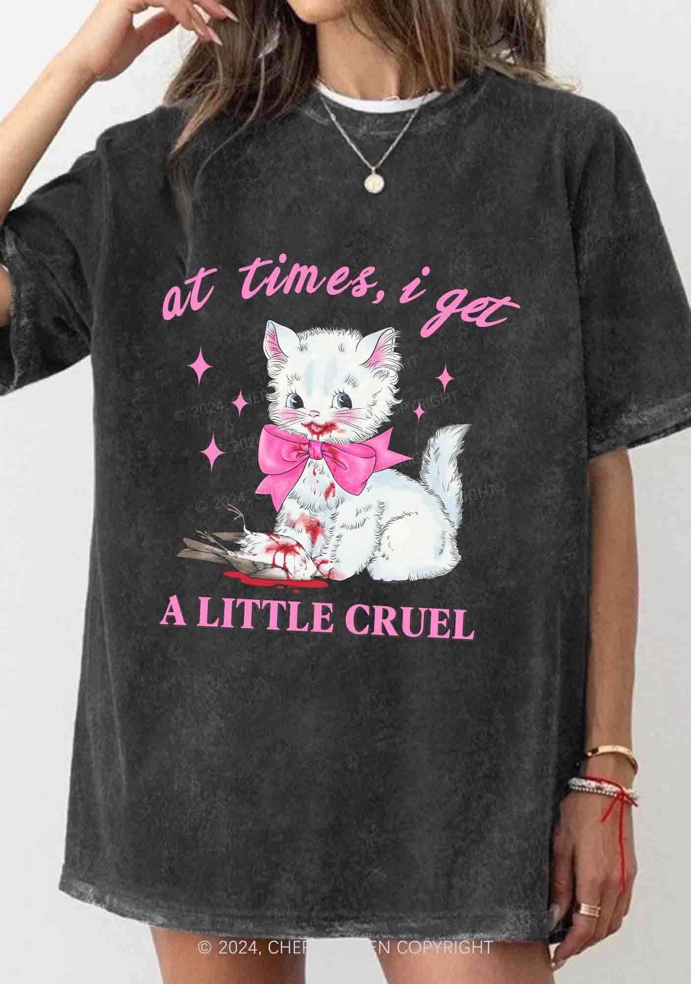 A Little Cruel Y2K Washed Tee Cherrykitten