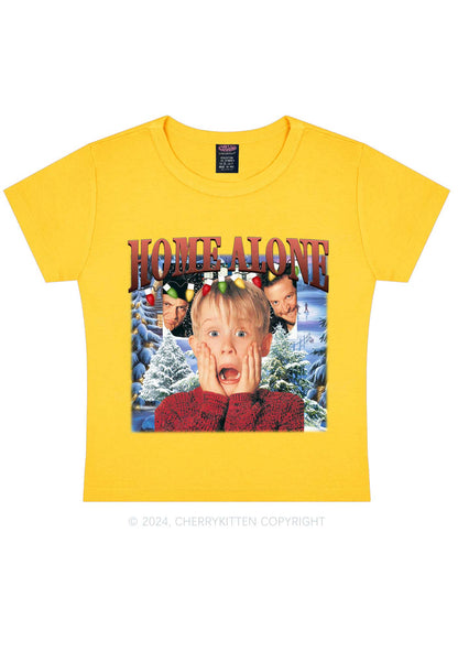 Christmas Home Alone Boy Y2K Baby Tee Cherrykitten