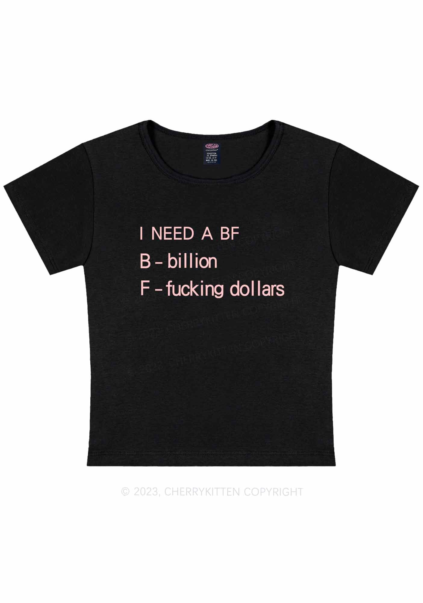 Curvy I Need A BF Y2K Baby Tee Cherrykitten