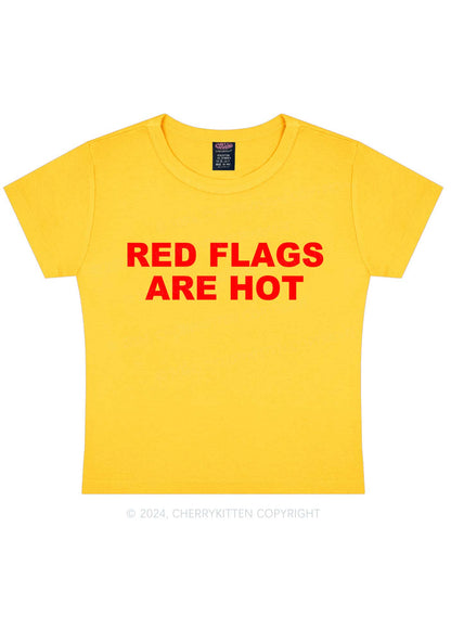 Red Flags Are Hot Y2K Baby Tee Cherrykitten