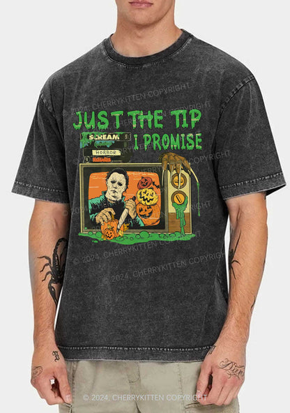 Halloween Just The Tip Y2K Washed Tee Cherrykitten