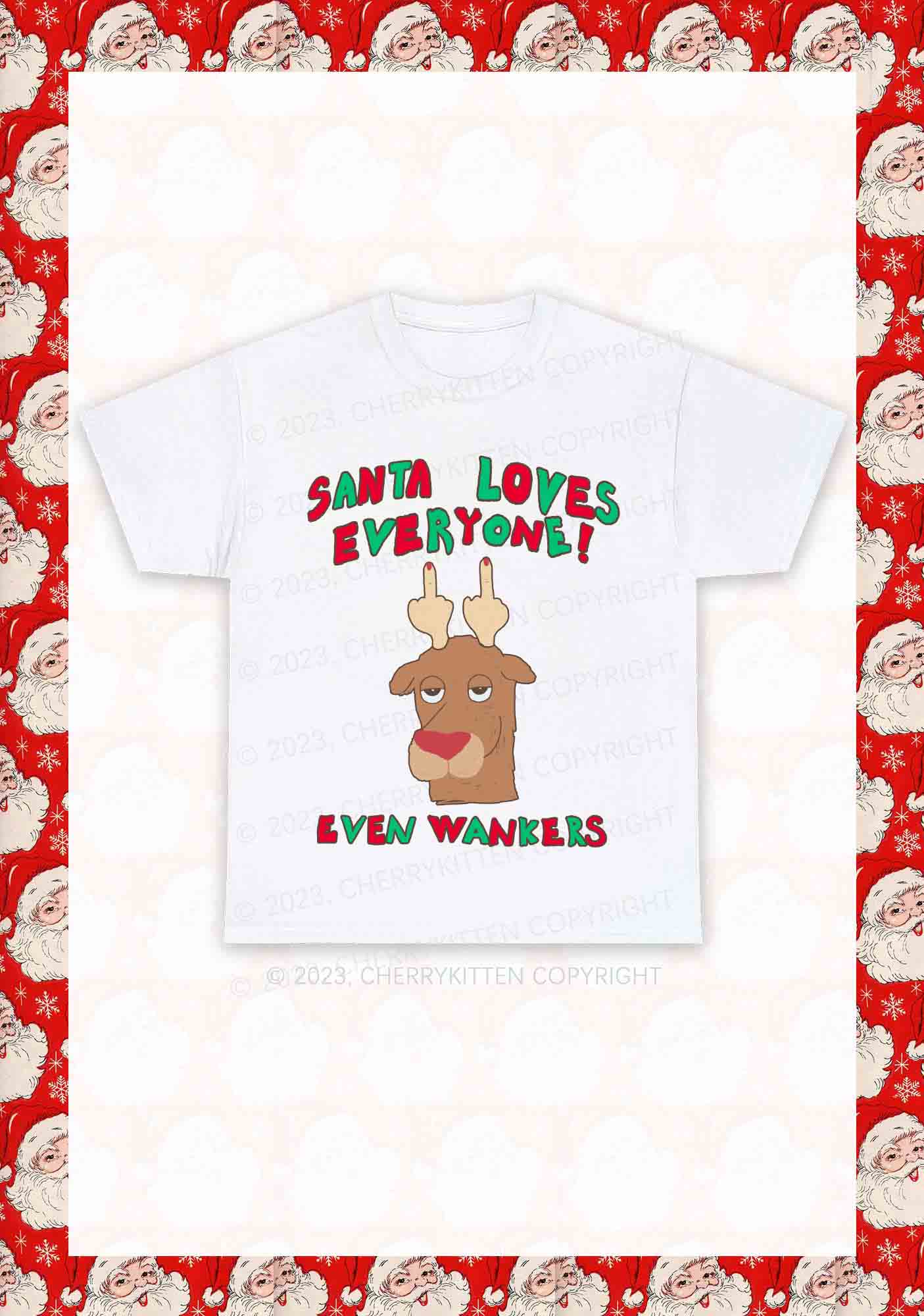 Santa Loves Everyone Christmas Y2K Chunky Shirt Cherrykitten