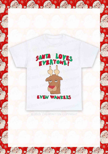 Santa Loves Everyone Christmas Y2K Chunky Shirt Cherrykitten