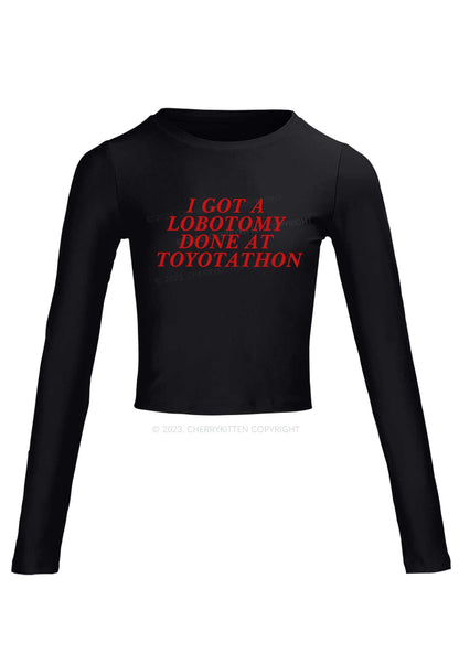 Lobotomy At Toyotathon Long Sleeve Crop Top Cherrykitten