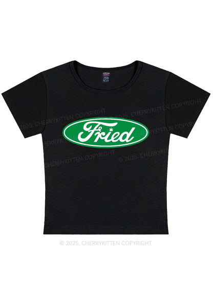 Green Fried Y2K Baby Tee Cherrykitten