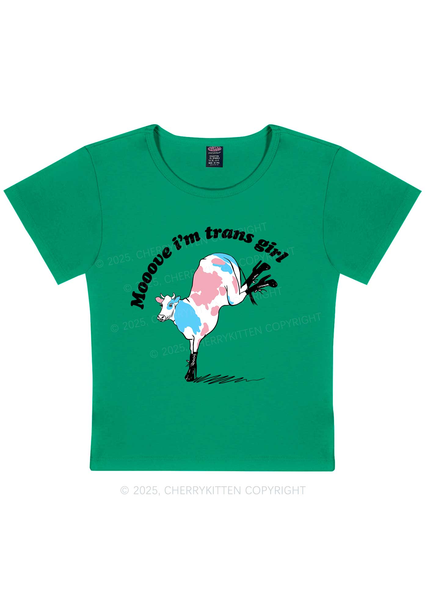 Mooove Im Trans Girl Y2K Baby Tee Cherrykitten