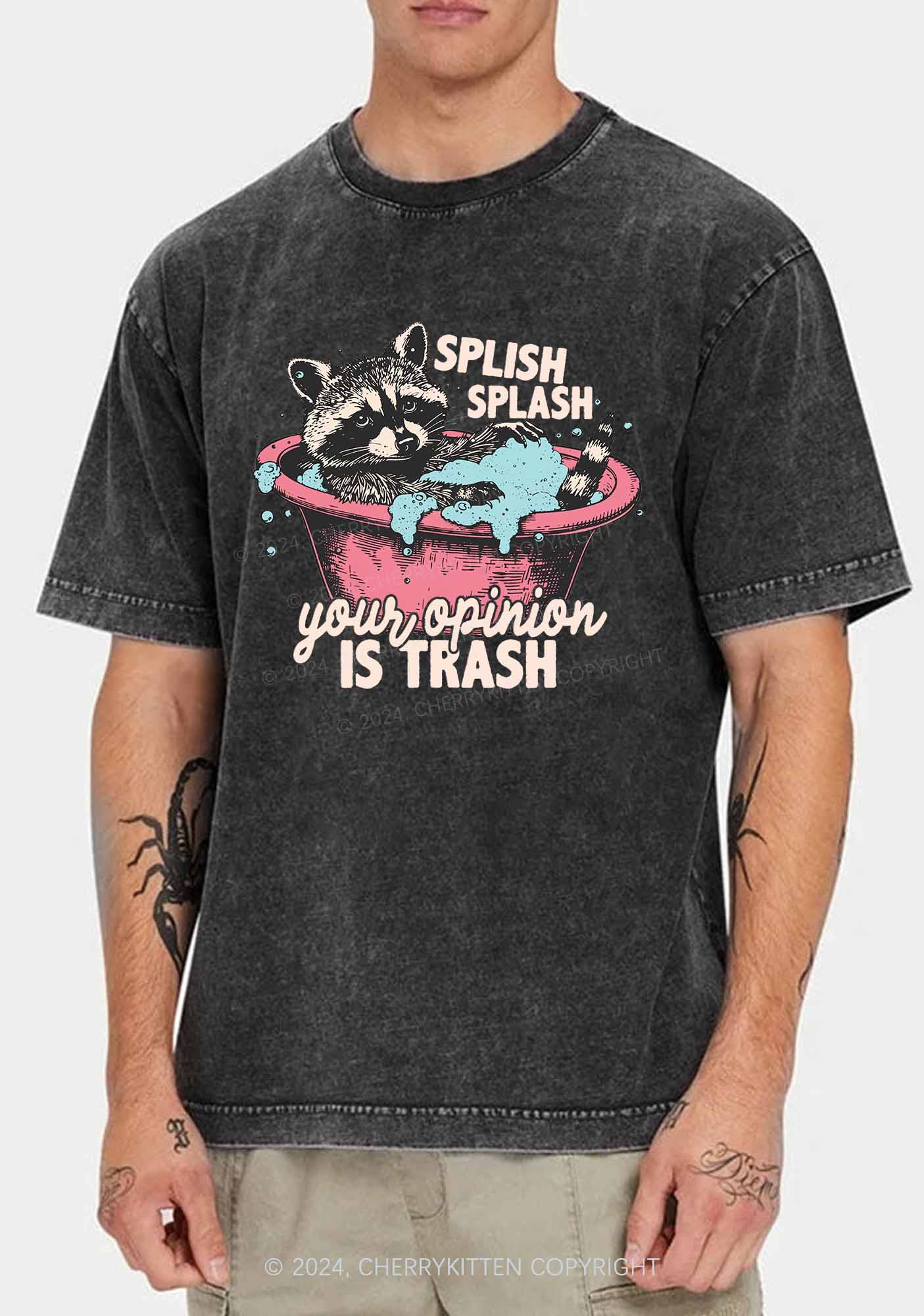 Raccoons Trash Opinion Y2K Washed Tee Cherrykitten