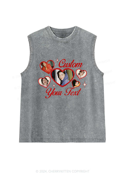 Custom Boyfriend Photos Y2K Valentine's Day Washed Tank Cherrykitten