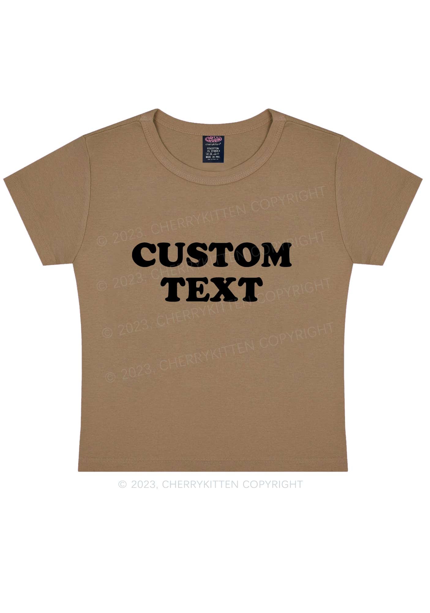 Cherrykitten Custom Personalized Text Y2K Baby Tee for Sale