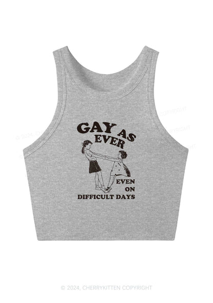 Gay As Ever Y2K Crop Tank Top Cherrykitten