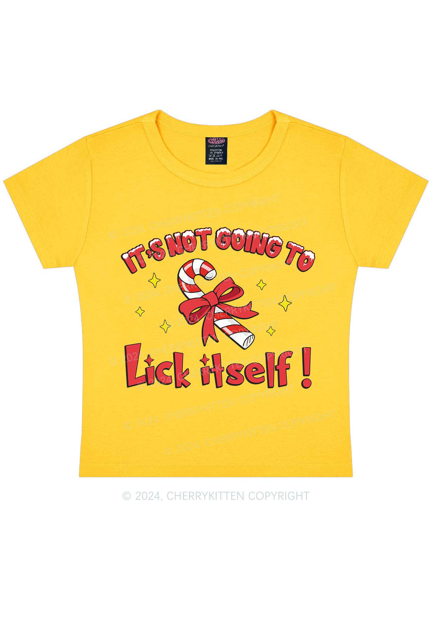 Christmas Lick Itself Y2K Baby Tee Cherrykitten