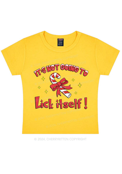 Christmas Lick Itself Y2K Baby Tee Cherrykitten