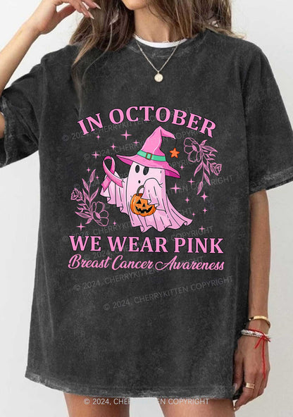 Halloween October Wear Pink Y2K Washed Tee Cherrykitten