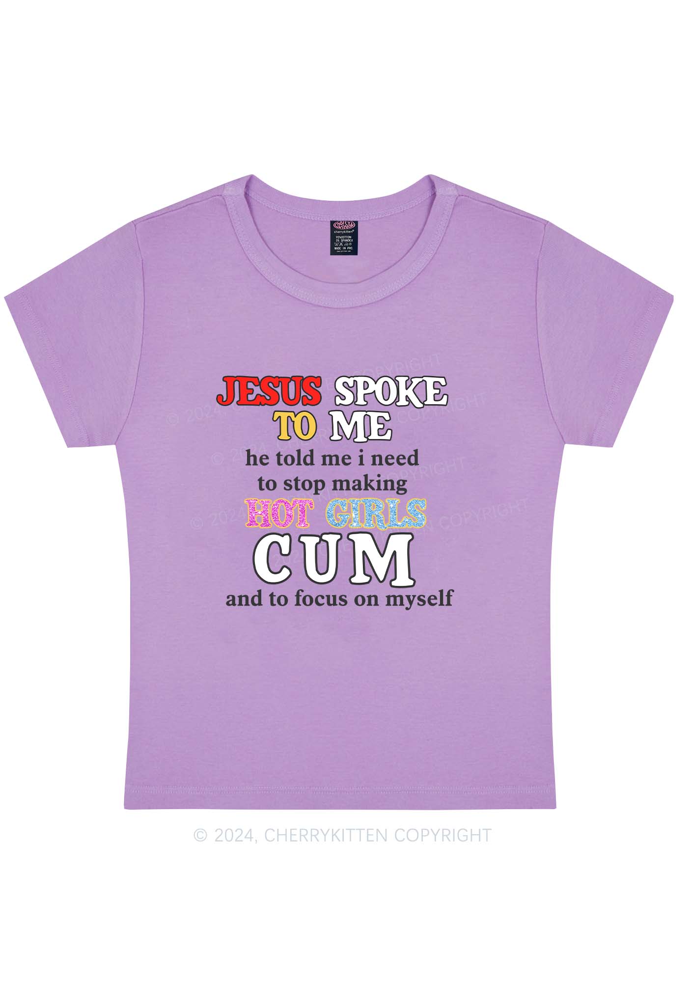 Stop Making Hot Girls Cum Y2K Baby Tee Cherrykitten