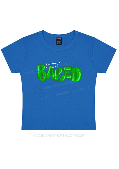 Green Baked Y2K Baby Tee Cherrykitten