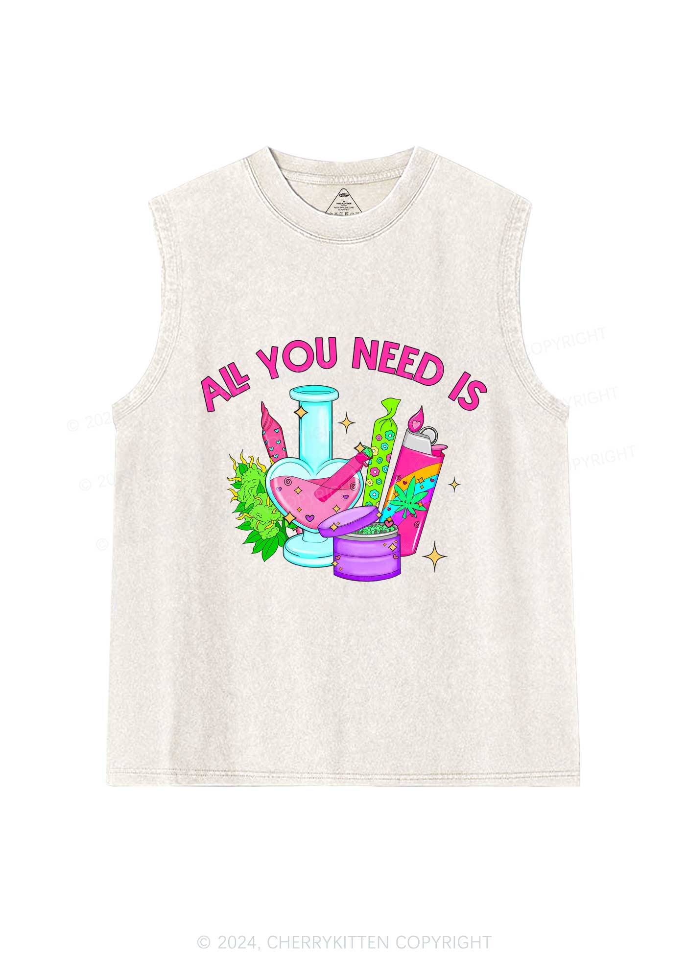 All You Need Is Y2K Washed Tank Cherrykitten