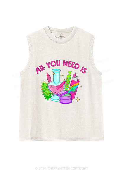 All You Need Is Y2K Washed Tank Cherrykitten