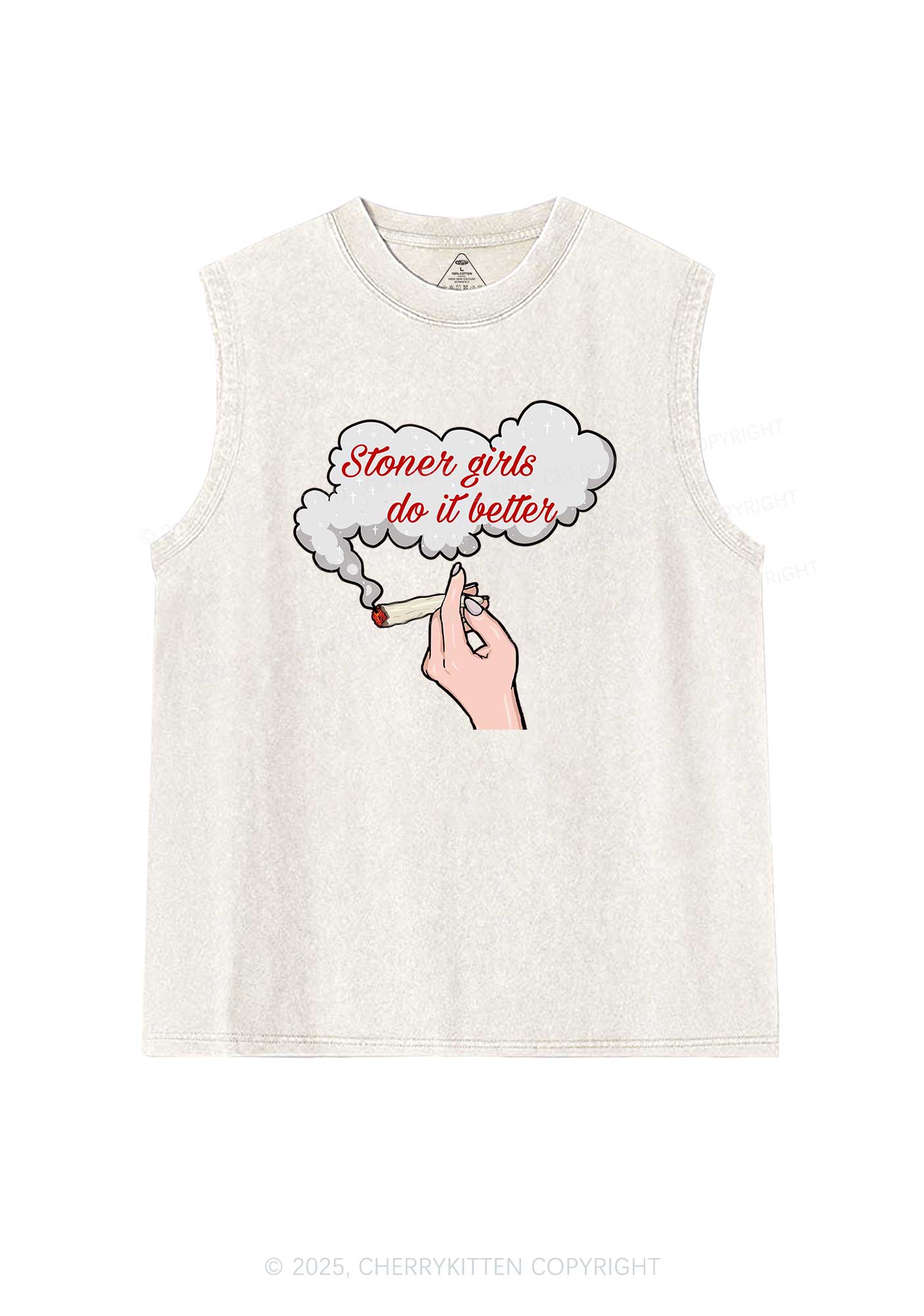 Stoner Girls Do It Better Y2K Washed Tank Cherrykitten