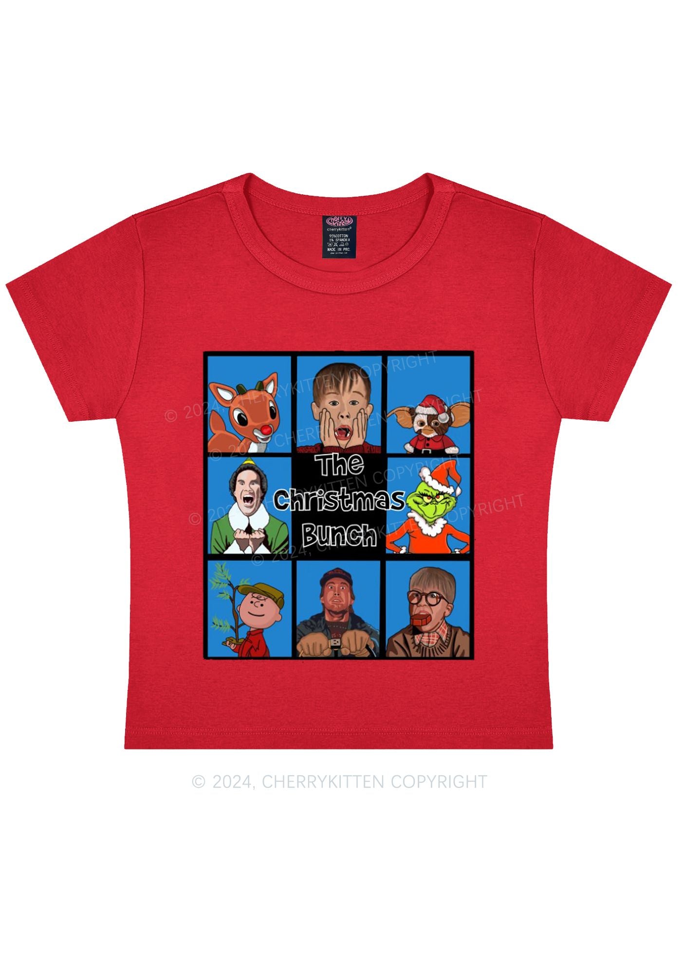 Christmas Bunch Y2K Baby Tee Cherrykitten