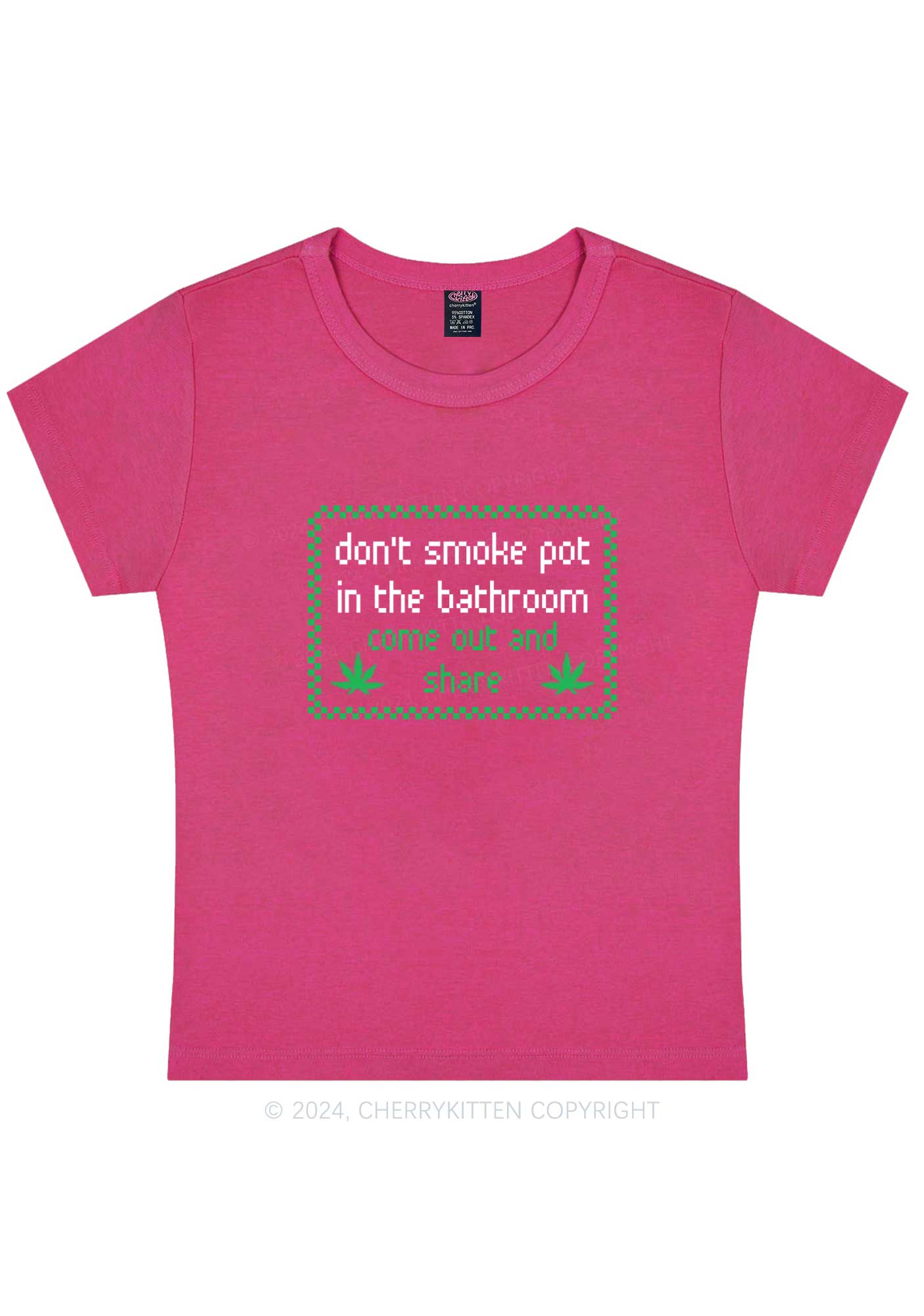 Curvy Don't Smoke In Bathroom Y2K Baby Tee Cherrykitten