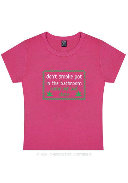 Curvy Don't Smoke In Bathroom Y2K Baby Tee Cherrykitten